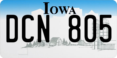 IA license plate DCN805