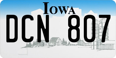 IA license plate DCN807