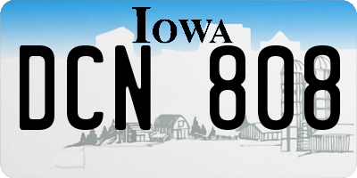 IA license plate DCN808