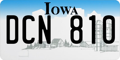 IA license plate DCN810