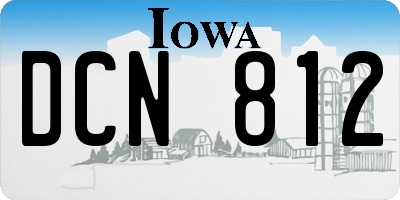 IA license plate DCN812
