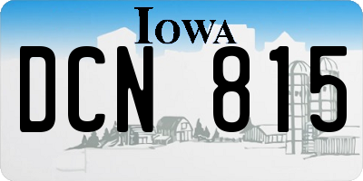 IA license plate DCN815