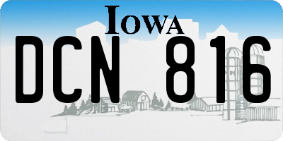 IA license plate DCN816