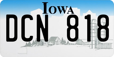IA license plate DCN818