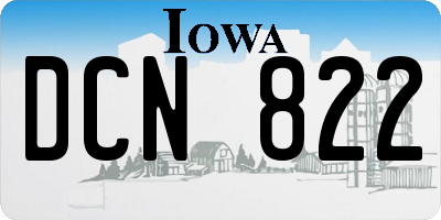IA license plate DCN822