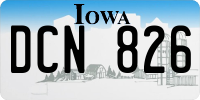 IA license plate DCN826