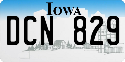 IA license plate DCN829