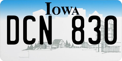 IA license plate DCN830