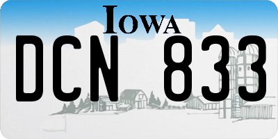 IA license plate DCN833