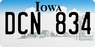 IA license plate DCN834