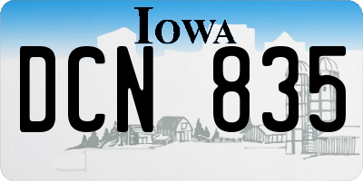 IA license plate DCN835