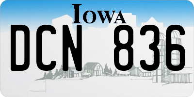IA license plate DCN836