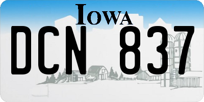 IA license plate DCN837