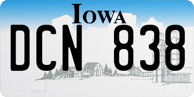 IA license plate DCN838