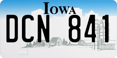IA license plate DCN841