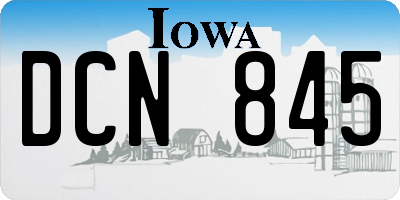 IA license plate DCN845