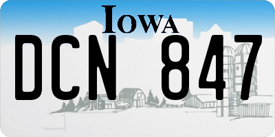 IA license plate DCN847