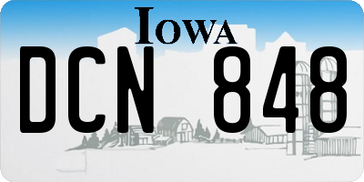 IA license plate DCN848