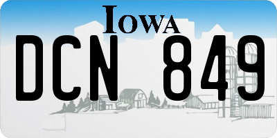 IA license plate DCN849