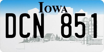 IA license plate DCN851