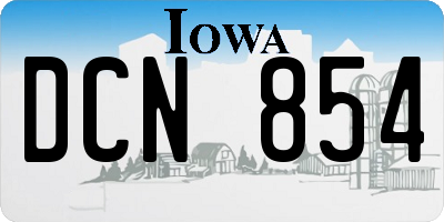 IA license plate DCN854