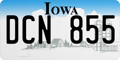 IA license plate DCN855