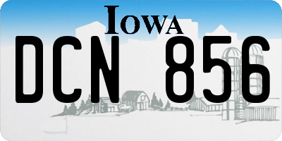 IA license plate DCN856