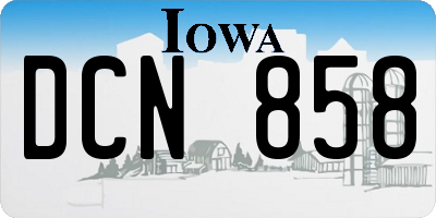 IA license plate DCN858
