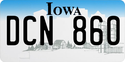 IA license plate DCN860