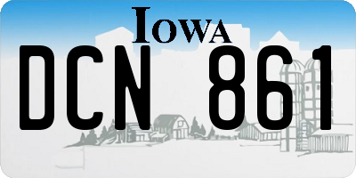 IA license plate DCN861