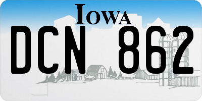 IA license plate DCN862