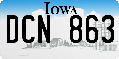 IA license plate DCN863