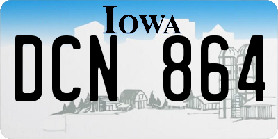 IA license plate DCN864