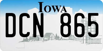 IA license plate DCN865