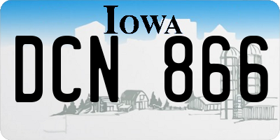 IA license plate DCN866