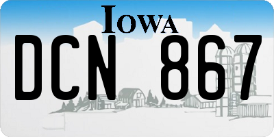 IA license plate DCN867