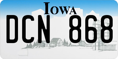 IA license plate DCN868