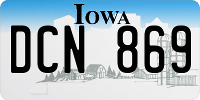 IA license plate DCN869