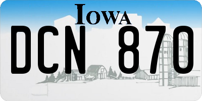 IA license plate DCN870