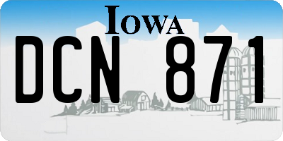 IA license plate DCN871