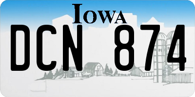 IA license plate DCN874