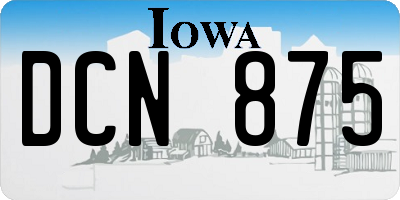 IA license plate DCN875