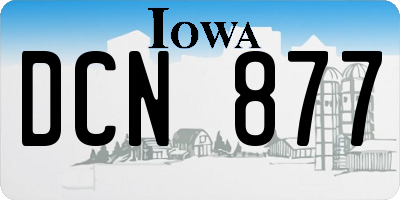 IA license plate DCN877