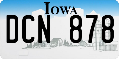 IA license plate DCN878