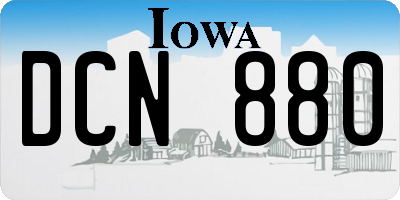 IA license plate DCN880