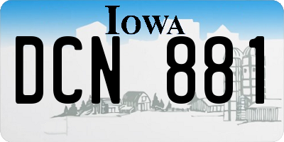 IA license plate DCN881
