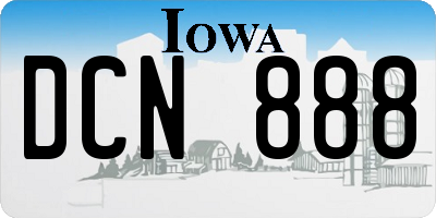 IA license plate DCN888