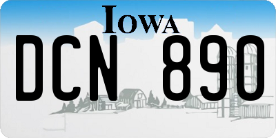 IA license plate DCN890