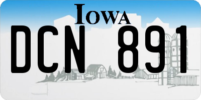 IA license plate DCN891