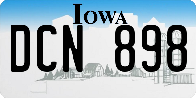 IA license plate DCN898
